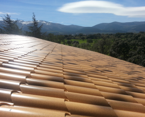 panel sandwich imitación teja envejecida albero