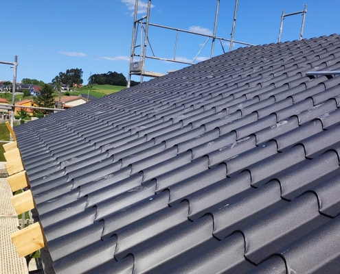 montadores montaje panel sandwich teja pizarra negro oscuro