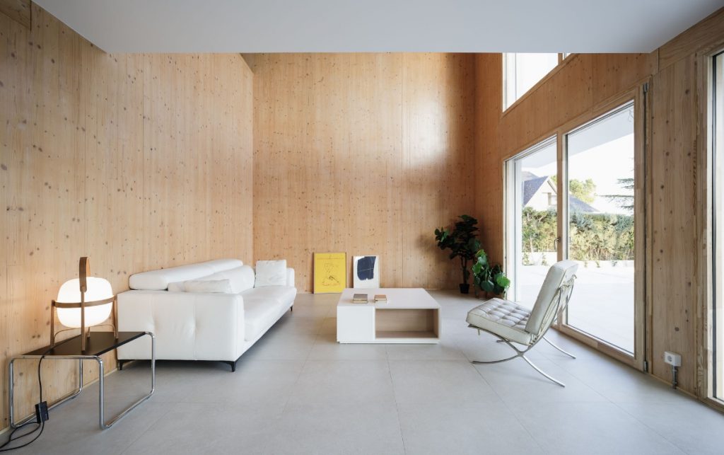 casa passivhaus con panel sandwich de madera