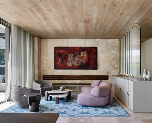 casa con techos de madera diseño