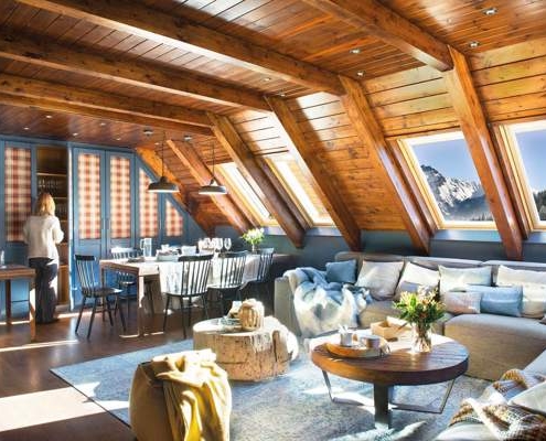 casas con techos de madera baratas