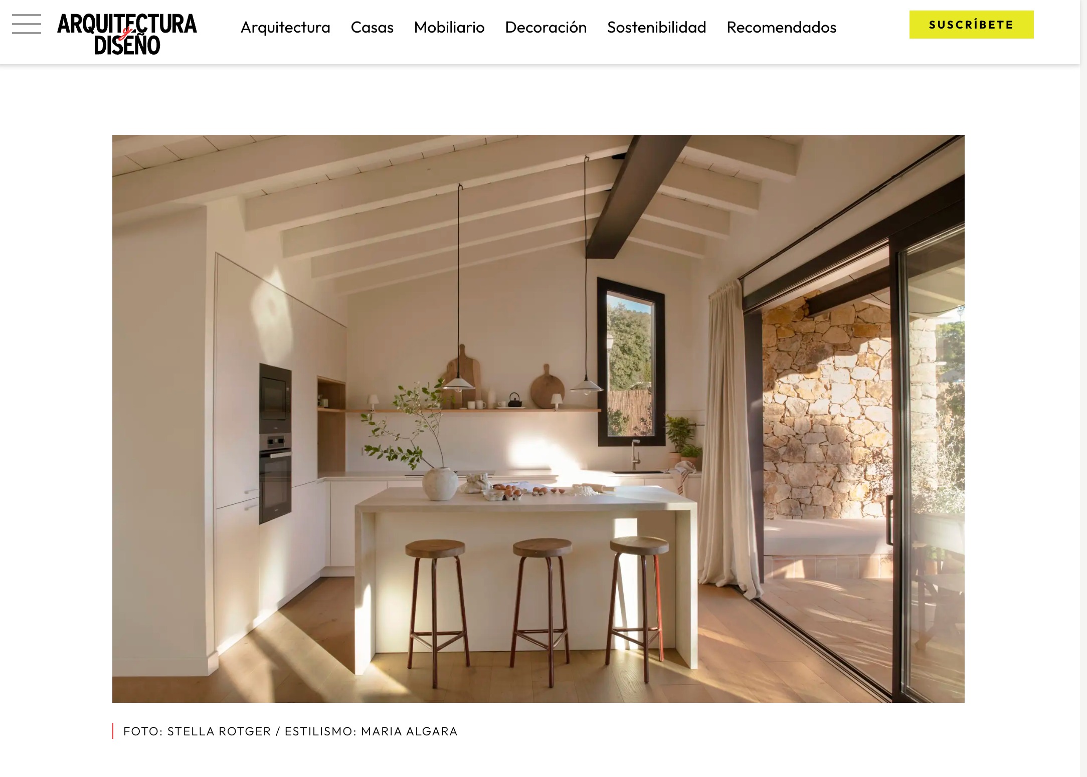 techos de madera pintados en blanco